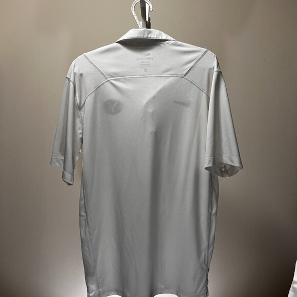 Nike Men's Polo Shirt BYU Cougars White Dri-Fit Golf Y Logo M Medium - Picture 2 of 4